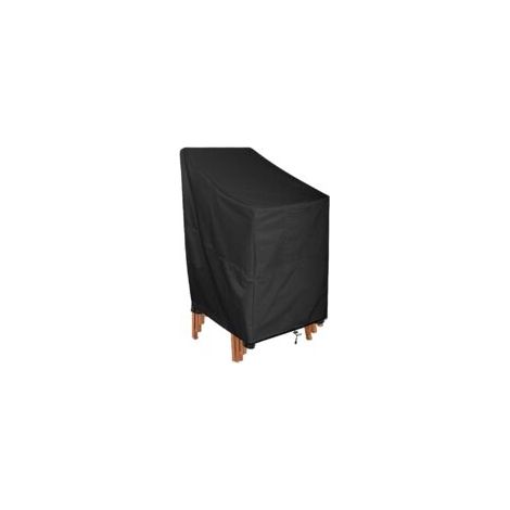 Housse de chaise de jardin, imperméable, coupe-vent, protection UV, housse de chaise longue pour chaises empilables, protection de meubles de jardin - 114x85x65cm (1/4)