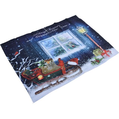 Rideau de Noël personnalisé, impression numérique 3D, occultant, imperméable, rideau de douche 150 x 166 cm (1/5)