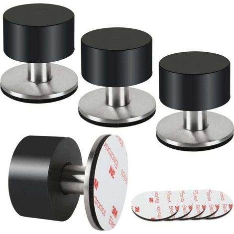 4er-Pack Türstopper aus Gummi, selbstklebende 3M-Türstopper für Fußleisten (1/4)