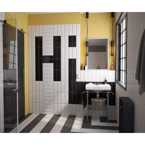 Carrelage mural faïence effet carreau Metro METRO 30x7,5 cm Blanc - Mat - boîte de 1 m2