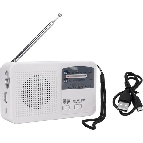Radio de survie solaire et manivelle AM/FM avec lampe LED pour camping extérieur