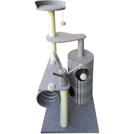 Tiragraffi per gatto grande colore grigio altezza 133 cm cilindro oxford