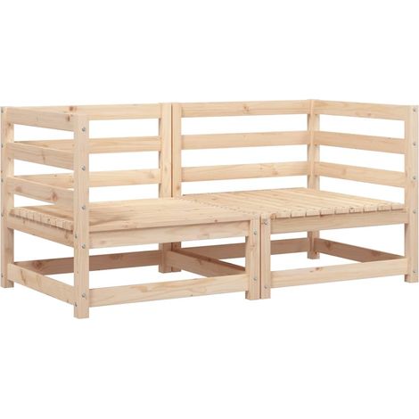 Garten-Ecksofas 2 Stk. 70x70x67 cm Massivholz Kiefer vidaXL