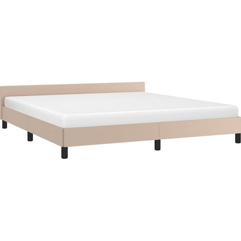 Estructura de cama con cabecero sin colchón capuchino 160x200cm vidaXL (1/5)