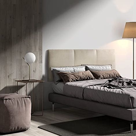MOMMA HOME Cabecero de Cama en Tela - Modelo ANIKE - Cabecero tapizado en Tela Suave - Cabecero Acolchado Acabado en Tejido Suav Medidas: 160 x 60 cm - Color cabecero: Beige (1/3)