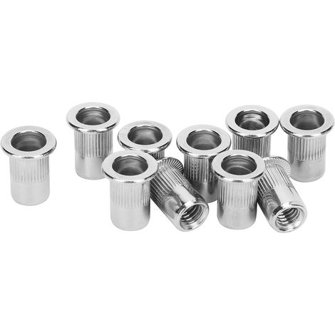 50 Pièces Écrous à Riveter Inoxydables M6, Accessoires Quincaillerie avec Filetage Rainuré (1/5)