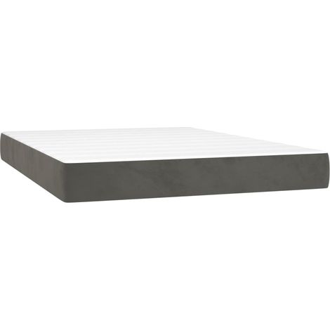 Maison Exclusive - Materasso a Molle Insacchettate Rigidità Media Grigio Scuro 140x190x20 cm in Velluto