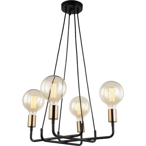 Italux Betty - Luminaire suspendu moderne bronze, noir à 4 lumières, E27