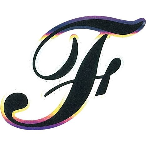 Adesivo Monogramma Lettera F, Nero Metallescente (1/2)