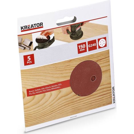 Juego de 5 discos autoagarrantes - grano 240 - Ø 150 mm KREATOR (1/2)