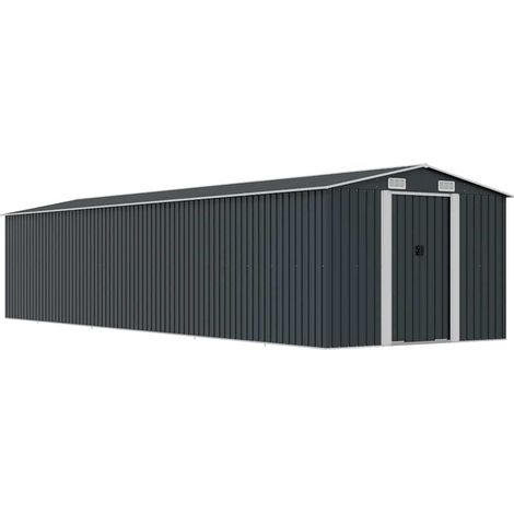 Gerätehaus Anthrazit 257x779x181 cm Verzinkter Stahl