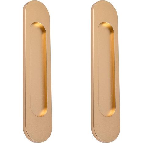 Maniglia ovale autoadesiva per porte scorrevoli, non richiede foratura, adatta per porte scorrevoli a scomparsa, finestre e armadi (18 cm, oro opaco) (1/5)