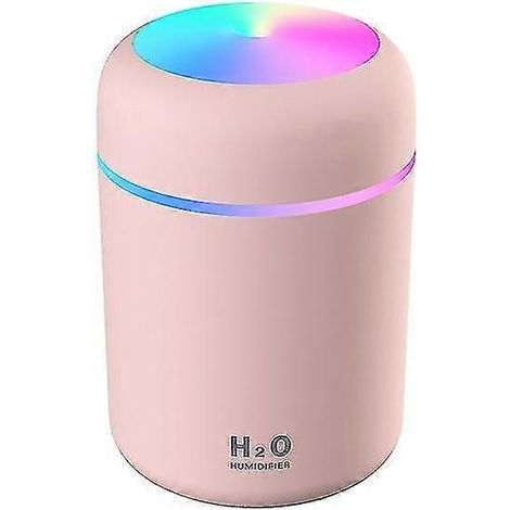 300 ml Luftbefeuchter, USB-Auto-Luftbefeuchter mit bunten Lichtern (Rosa) (1/5)