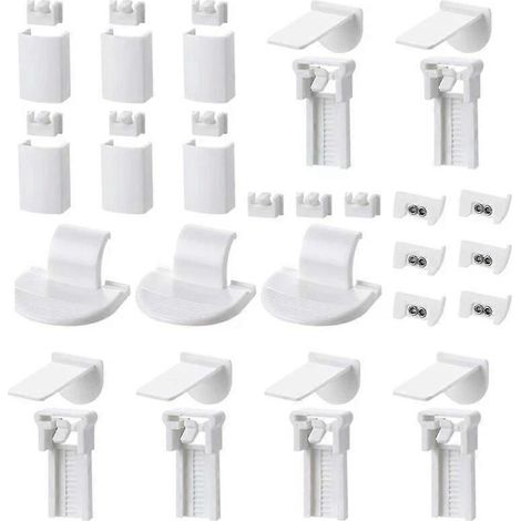 Kit de fixation pour stores plissés, 36 pièces de rechange pour rideaux enrouleurs, montage sans perçage sur fenêtres en plastique (1/4)