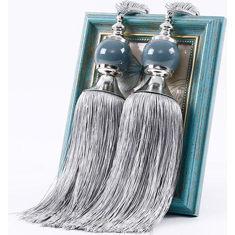 Cordon De Rideau - Boule En Jade - Pompon En Polyester - Pour Décoration Intérieure - Lot De 2 (1/5)