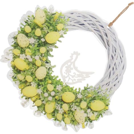 Couronne de porte décorative en acrylique, guirlande blanche de 5 pièces (1/5)
