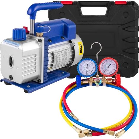 Pompa per vuoto, 1/4 HP, portata effettiva 4 CFM, manometro 1-3 HP 4 CFM (1/2)