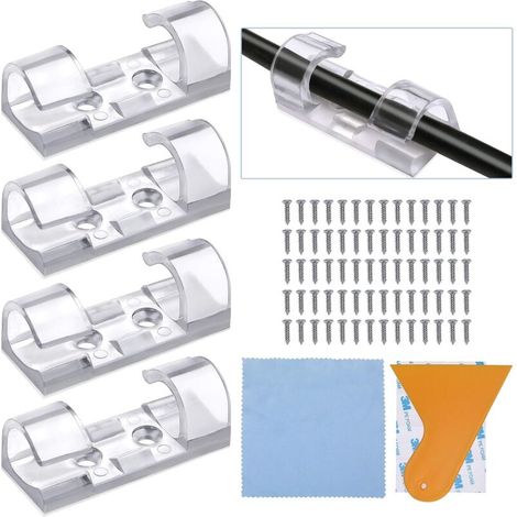 32 attaches adhésives pour câbles, fixation auto-adhésive, rangement de câbles (1/5)