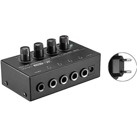 Amplificateur Casque Mini 4 Canaux HA400 avec Alimentation US/EU/AU - Compact et Puissant (1/4)