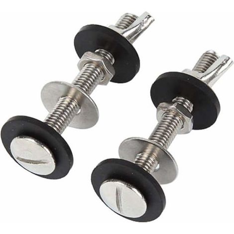 Lot de 2 boulons de réservoir de toilettes à cuvette en acier inoxydable universel avec double joints, facile à installer (1/5)