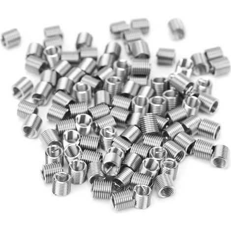 100 Stück Gewindeeinsätze, Reduziermuttern-Reparaturwerkzeug, Edelstahl, M4x0,72D (1/5)