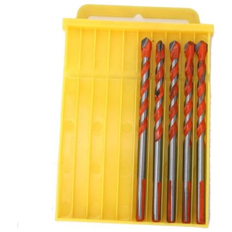 Lot de 5 forets de 6 mm à tête en alliage multifonctionnelle et queue triangulaire pour percer des trous dans les murs en bois. (1/5)
