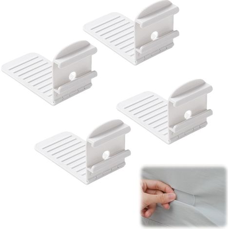 Lot de 4 Attache Drap Housse,Blocage Anti-Glisse et Invisible pourMatelas,Accessoires pour la maison Attaches de draps pour protège-matelas (1/5)