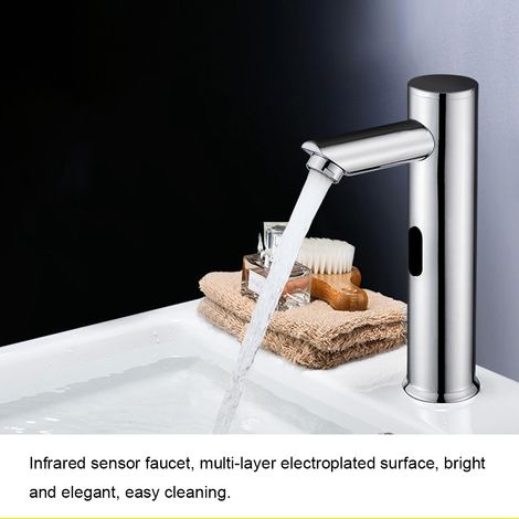 Grifo automático de 1/2 pulgada con sensor infrarrojo para lavabos con agua aireada y control de temperatura. (1/5)