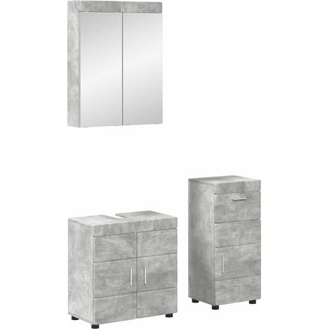 Bathroom Furniture Set TULUM 3 pcs Concrete Grey vidaXL