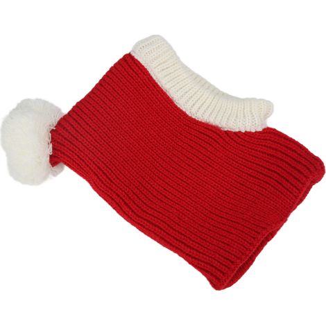 Bonnet d'hiver rouge pour chien, chaud et tricoté, pour petits et moyens chiens, chiots et chats. Rouge M. (1/5)