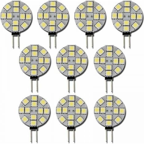 10 lampadine LED G4 DC 12V non dimmerabili, bianche 6000K, sostituzione lampadine, lampada alogena da 20W per cucina, camper, roulotte, barca (1/5)
