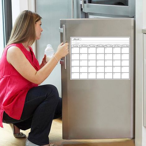 Tableau blanc magnétique effaçable à sec pour réfrigérateur, bloc-notes mémo, liste de courses, planificateur de repas, notes de bureau, etc. Idéal pour la maison, la cuisine, les listes de courses et (1/5)