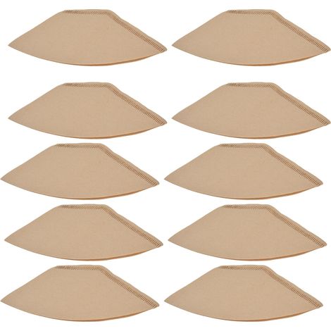 100 filtres à café jetables en papier filtre à café, en pâte de bois naturelle, pour 2 à 4 tasses (1/5)