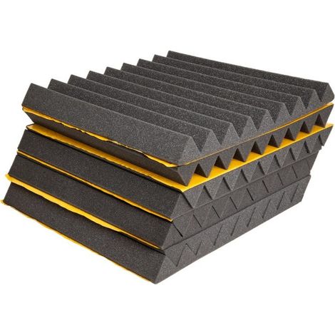 Panneau acoustique en polyuréthane 45 x 45 cm Feuilles de 1,62 m² Mousse absorbante acoustique Panneau auto-adhésif Isol (1/5)