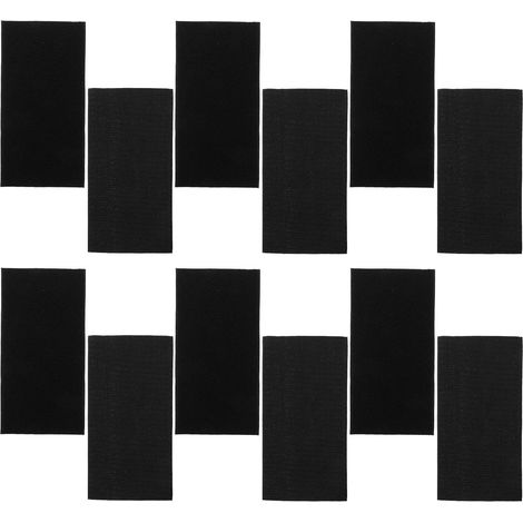 6 Paires Ruban Adhésif Noir en Nylon avec Crochet Auto-agrippant, Réutilisable et Ajustable, Design Fin pour Fixation sans Dommage, pour Bricolage et Fixation Murale (1/5)