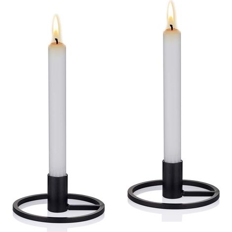 bougeoirs, chandeliers, bougeoirs pour bougies coniques, style rétro noir (1/4)