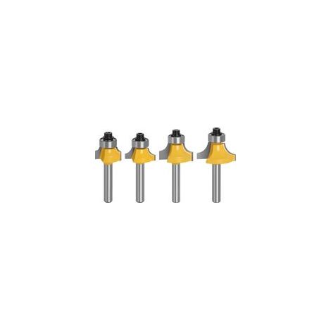 Routeur de Arrondi Fraise Defonceuse Arrondi Coin Rayon Outil de Bordure pour Le Travail du Bois Outils Carpenter 4PCS (1/4)