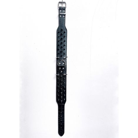 Elegantes und verstellbares Stachelhalsband für Hunde aus genietetem PU-Leder, für mittelgroße bis große Hunde, schwarz. (1/5)