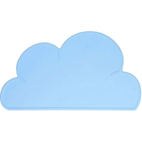 Set de table imperméable en forme de nuage, antidérapant en silicone, pour enfants, idéal pour la maison et les voyages (bleu ciel) (1/5)