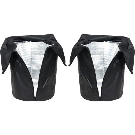 Lot de 2 Housses de Protection pour Pots d'Hiver avec Fermeture Éclair, Résistant au Froid jusqu'à -45°C, pour Arbustes sur Balcon, Jardin et Terrasse - Noir (1/4)