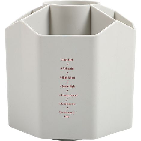 Organiseur rotatif grande capacité pour stylos, boîte rangement bureau multifonction gris pour maison école bureau (1/4)