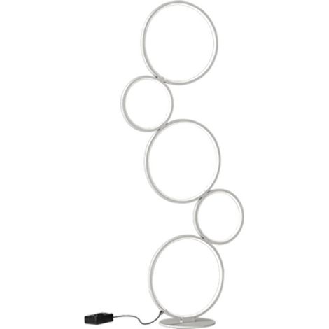 Lampada da terra LED, metallo, bianco opaco, H115 cm, Rondo (1/3)