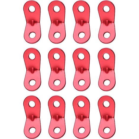 ajusteur De Corde 12 Pices, Tendeur De Tente (rouge), Ajusteur De Cble, Boucle De Corde Vent En Alliage D'aluminium, Ajusteur De Corde 2 Trous, (1/5)
