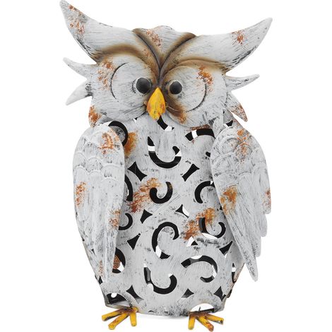 Lumière solaire hibou réaliste IP55 étanche en fer pour jardin pelouse terrasse décoration extérieure