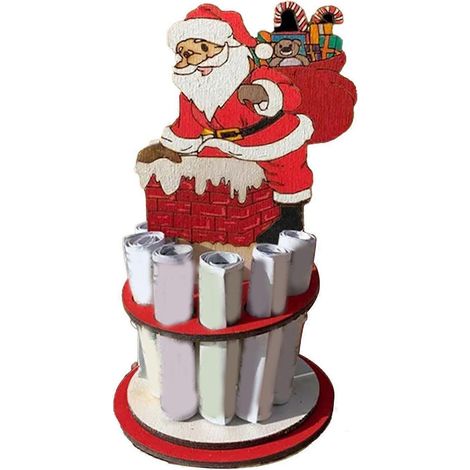 Porte-monnaie de Noël festif et original en bois, ornement pour les fêtes de fin d'année, Père Noël (1/4)