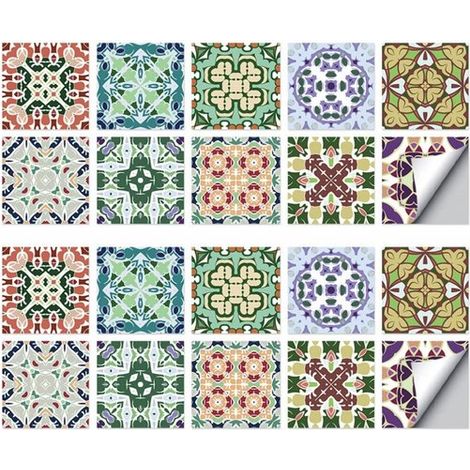 20 Stück Fliesenaufkleber Dekorative Wandaufkleber Fliesenaufkleber Dekorative Fliesenaufkleber Küchenaufkleber PVC Fliesenoptik Selbstklebende S (1/5)