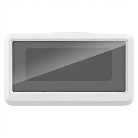 Boîtier de rangement étanche pour téléphone portable, à fixer au mur, avec support pour smartphone à écran tactile, étanche et résistant à la douche (noir). (1/5)