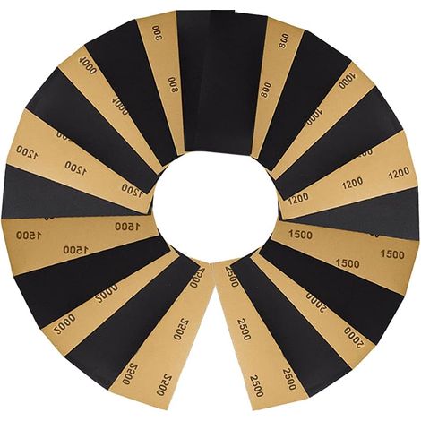 36 lijas de grano 800/1000/1200/1500/2000/2500 para pulir metal y madera, 23 x 9 cm. (1/5)