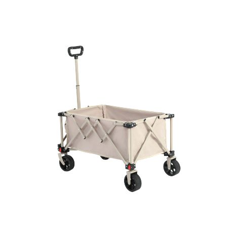 Carro plegable polivalente, ruedas todoterreno, asa ajustable, para camping, compras, deportes, pesca - Beige (1/5)