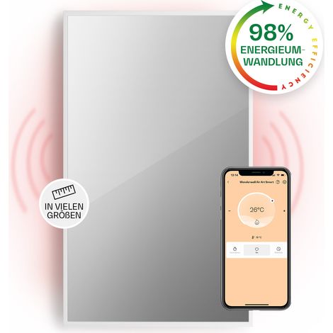 Klarstein Infrarotheizung, Infrarot Spiegelheizung Standgerät, Infrarotheizung mit Thermostat, Heizung mit Erkennung Offener Fenster & App-Control, Heater CO2-Frei, IP24 Infrarot Heizgeräte, 1000 W (1/5)